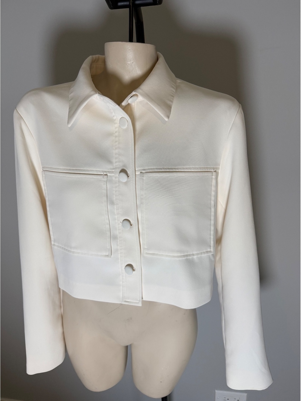 Good American Women's Cream Utility Jacket Size M